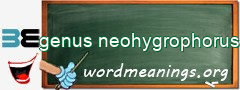 WordMeaning blackboard for genus neohygrophorus